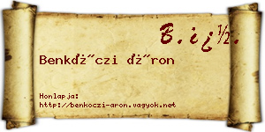 Benkóczi Áron névjegykártya