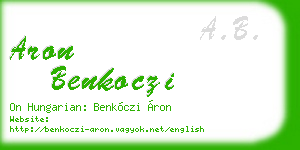 aron benkoczi business card